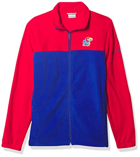 NCAA Kansas Jayhawks Men's Collegiate Flanker III Fleece Jacket, X-Large, KU - Bright Red/Azul