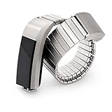 Twist-O-Flex Metal Expansion Brushed Stainless Steel Stretch Band Replacement for The Fitbit Charge 2 in a Size S by Speidel