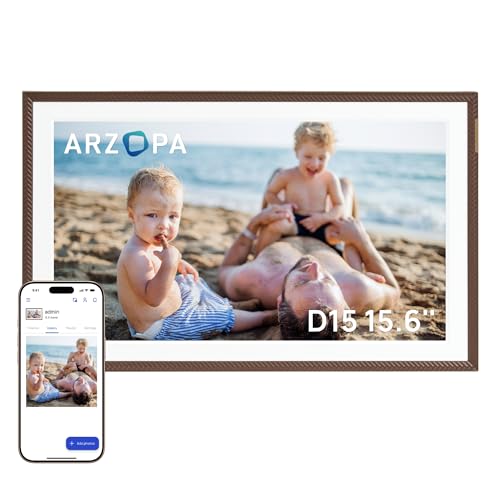 Image of ARZOPA 15.6 inch Large Digital Picture Frame Free Cloud Storage No Subscription 1920X1080 FHD Touchscreen Anti-Glare Electric Photo Frame Slideshow Custom Gift Mode for Family and Friends