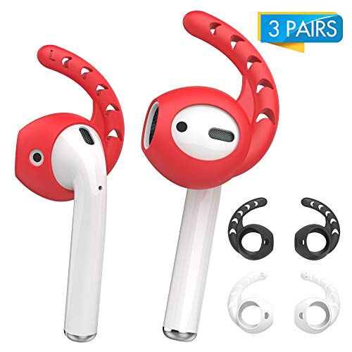 AhaStyle 3 Pairs Mixed Color AirPods Ear Hooks Silicone Accessories Compatible with AirPods/AirPods