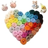 Lyivisk Filzwolle 38 Filzset, 114g Märchenwolle für Nassfilzen & Trockenfilzen, Aus Schafwolle Filzwolle Trockenfilzen zum Filz Basteln & Stricken DIY Craft Projekte