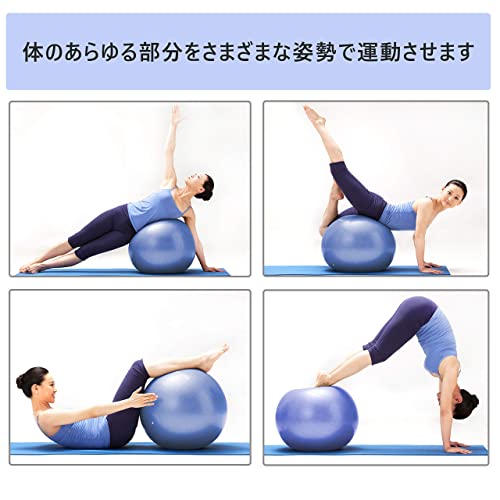 PROIRON バランスボール 55cm レッド ハンドポンプ付き 運動不足の解消 7枚目