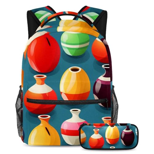 Sac à dos de grande capacité et quilles de bowling géométriques pour ranger sans effort