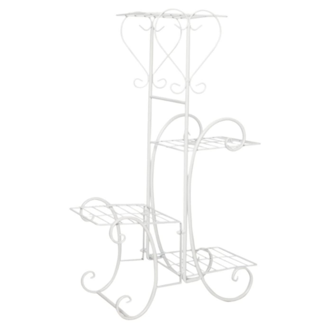 DFGHNBVC Plant Stand Plant Shelves Flower Holder Metal Plant Stand Ceative Flower Pot Holder 4 Tier Flower Stand Housewarming Garden Display Flower Stand Plant Shelf Plant Rack,White-82 * 52 * 25Cm