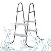 Outvita Metal Frame Above Ground Swimming Pool Entry, 2 Step Exit Ladder for 33" High Wall Pools, 300 Pound Capacity