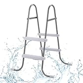 Outvita Metal Frame Above Ground Swimming Pool Entry, 2 Step Exit Ladder for 33" High Wall Pools, 300 Pound Capacity