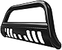 AUTOSAVER88 Bull Bar Compatible for 07-18 Chevy Silverado 1500/ GMC Sierra 1500/19 Chevy Silverado LD /07-20 Chevy Suburban/GMC Yukon 3' Grille Brush Push Guard w/Skid Plate Light Mounting Holes