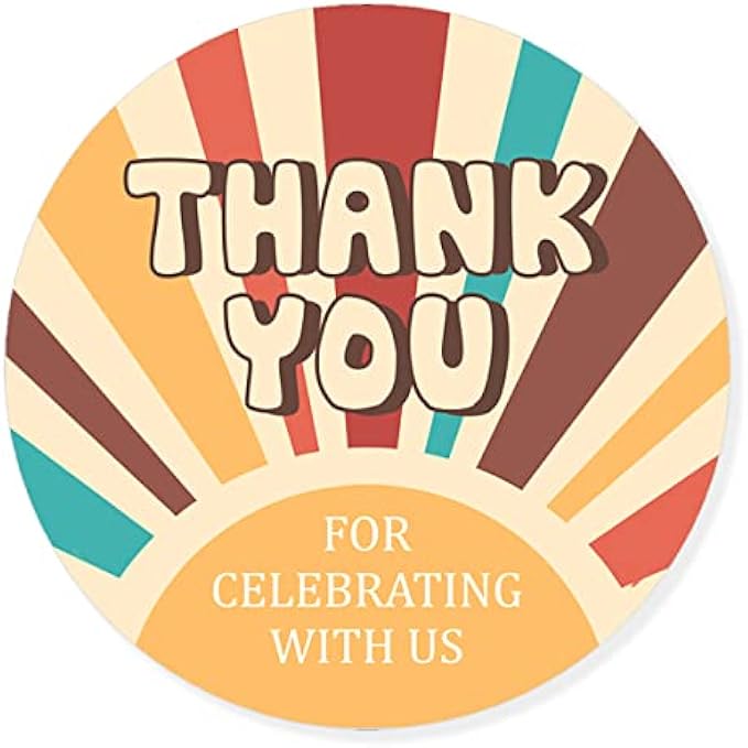 2.4 Inch Boho Sunshine Thank You for Celebrating with Us Sticker,Boho Baby Shower Thank You Stickers,Boho Baby Shower Theme Supplies Favors Labels Decorations for Kids(80 PCS)