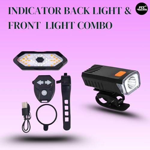 Image of Indicator Back Light and Front Light Combo for Bicycle - USB Charge, Waterproof