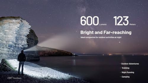 Image of Nitecore NU27 600 Lumens Running Camping Headlamp, USB-C Rechargeable with Warm, Neutral and Cool White Lights, Red Light, Including NitecoreS Sticker (Black)