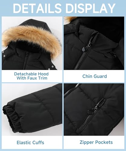 M2C Little Girls Winter 2-Piece Ski Snowsuit Set Puffer Jacket and Pants4