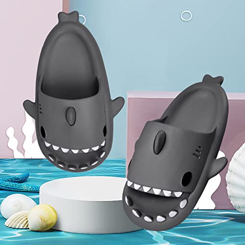 MoneRffi Shark Slides for Women Men Cloud Shark Slides Novelty Open Toe Sandals Cute Shark Slippers Non-Slip Beach Pool Shower Shoes2