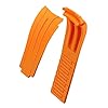 Hstrap 22mm Premium Quality Orange Silicone Curved Ends Watch Band Rubber Strap Replacement Half Moon Bands Stainless Steel Buckle for Men Women #2