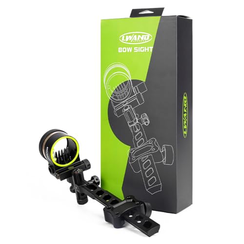 5 Pin Bow Sight, .019 Fiber Optics Archery Sight, Windage & Elevation Micro Adjustment, 8X Magnification Sight Lens Included