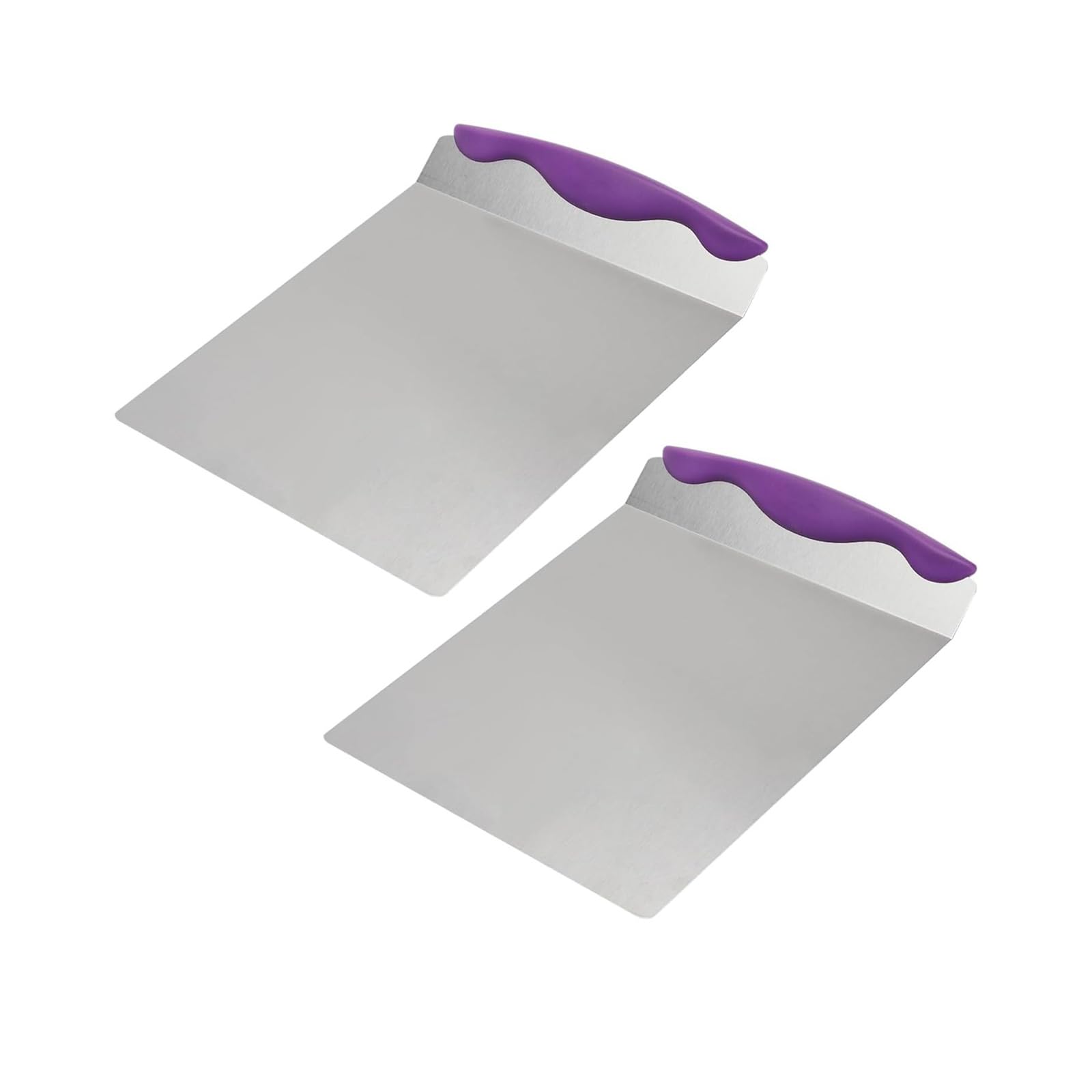 CUNZJIA Pack of 2 Stainless Steel Cake Spatulas with Ergonomic Handle for Baking and Pastries Transfer Cake Transfer Shovel