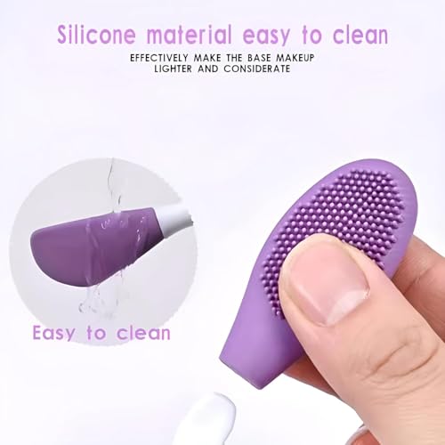 Image of Pack Of 2 Silicone Applicator 2 in 1 Soft Bristle Face Scrubber Beauty Tool Double-headed Silicone Mask Brush Face Cleansing and Applying Mud Mask Beauty Salon Special Brush Smear Tool For Facial