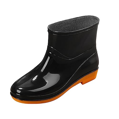 Generisch Damen Halbhoch Gummistiefel Wasserdicht Winddicht Damenstiefel Gummistiefeletten Damen Atmungsaktiv Gummistiefeletten Winterstiefel Gartenschuhe und Gummisohlen Schwarz Khaki Rot 40 41 42