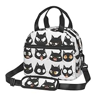 Amazon | ランチバッグ 黒 猫 アニメ ネコ 保冷 保温 お弁当バッグ
