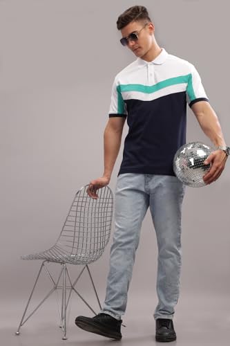 Image of ADRO Men's 100% Cotton Regular Fit Polo T-Shirt