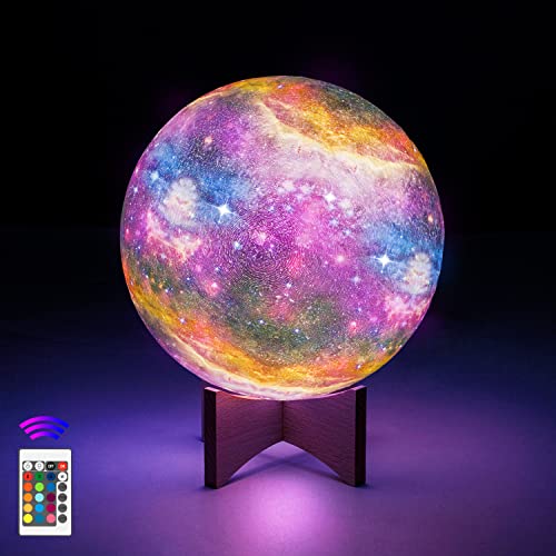 OxyLED Mondlampe, 15CM Mond Lampe Nachtlampe 16 Farbe LED RGB Mondlampe Nachtlicht mit Fernbedienung & USB Wiederaufladbares 3D Mondlicht Geschenk am Weihnachten für Kinder Cover