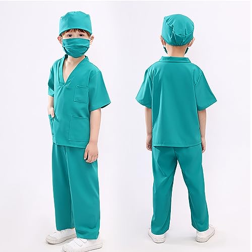 Acecharming Kids Doctor Costume, Child Role Play Costumes Unisex Doctor Fancy Dress Costume Doctor Scrubs For Kids Doctor And Nurse Costume For Halloween Cosplay Party thumb #4