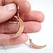 Moon Earrings, Raw Copper Hammered Crescent Moon Dangle Earrings, Handmade Lightweight Minimalist Copper Boho Celestial Moon Jewelry
