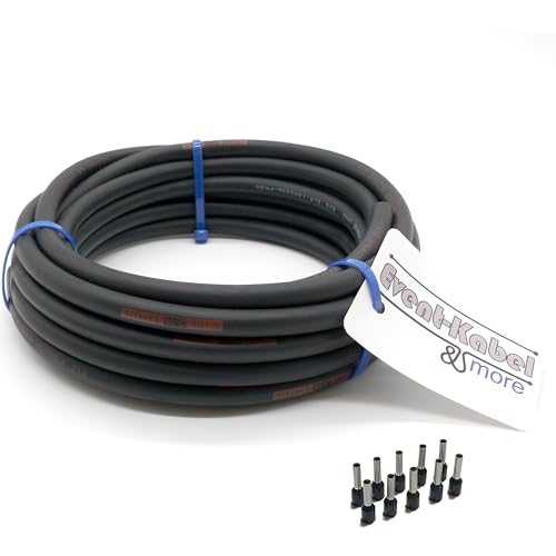 TITANEX H07RN-F 3x1 5 mm (3G1 5) Gummikabel Baustellenkabel Campingkabel für den Außenbereich 5-100m inkl. 10 Aderendhülsen (5 Meter)
