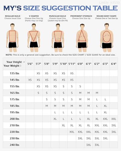 MY'S Men's 2 Pieces Linen Suit Slim Fit, Two Buttons Lightweight Jacket and Pants for Beach Wedding, Casual, or Summer Time4