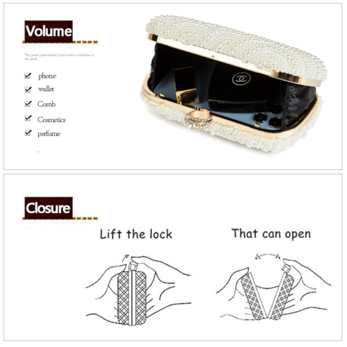 Image of Women's Evening Handbags Pearl Clutch Purse Beaded bag Bridal Clutch wedding Purse