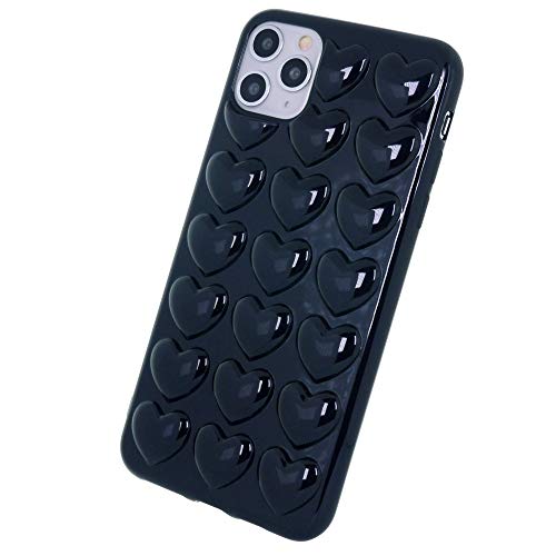 DMaos iPhone 11 Pro Max Case for Women 3D Pop Bubble Heart Kawaii Gel Cover, Cute Girly for iPhone11 Pro Max 6.5 inch - Black - Image 4