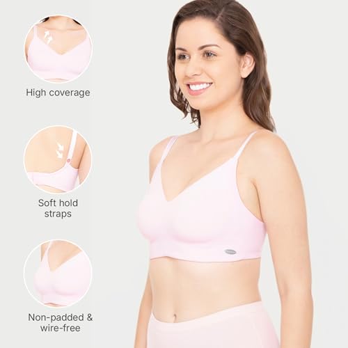 Image of Enamor Women's Everyday Cotton T-Shirt Bra - Non-Padded, Non-Wired, Full-Coverage, Pinch-Free, Ultra-Smoothing Design