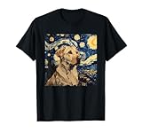 Labrador Retriever Dog Van Gogh Style Starry Night T-Shirt