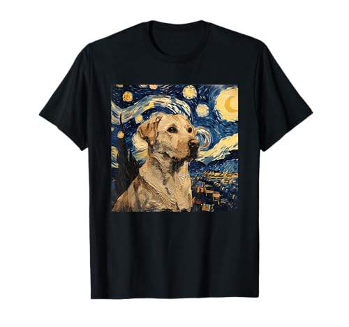 Labrador Retriever Dog Van Gogh Style Starry Night T-Shirt