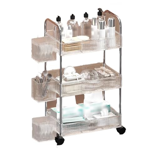 Carrito rodante para salón de Belleza con Tres Compartimentos, portátil, para organizar Herramientas de SPA, cosmetología, masajes, Tatuajes y manicura.