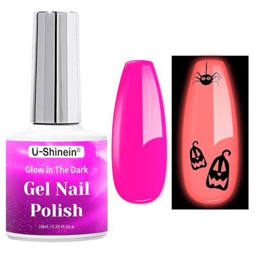 Esmalte en gel fosforescente rosa brillo tenue de 10ml miniatura 1