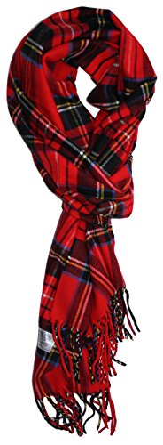 Ted and Jack - Ted's Classic Cashmere Feel Checkered or Plaid Scarf 2 (Red Tartan)