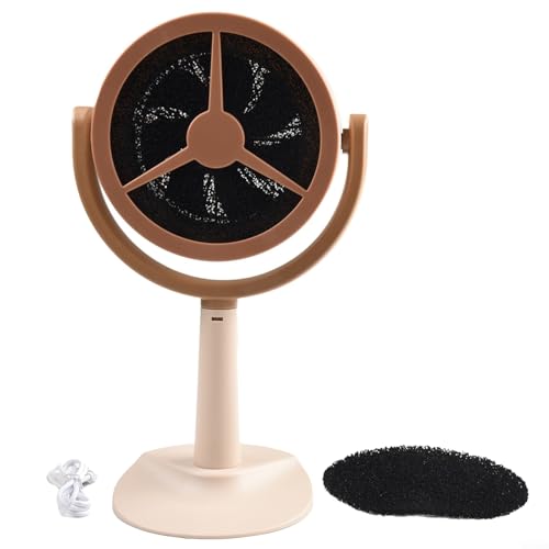 HEBEOT Cappa da tavolo USB Ventilatore di scarico portatile ad angolo regolabile Piccolo estrattore di fumo da cucina con filtro in cotone per barbecue interno frittura cachi 35x21cm Type C Power ABS