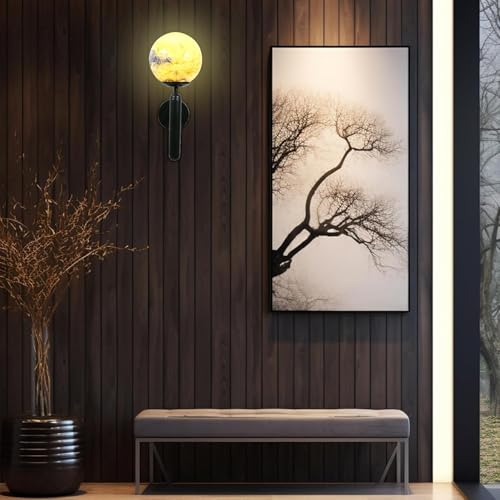 Image of SINOMAN Metal Wall Light For Living Room Modern /Wall Lamps For Bedroom /For Living Room /Wall Lights For Home Decoration /Bedside Wall Lamp (Wl Earth Globe, Without Bulb)