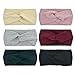 Produktbild DRESHOW Damen Stirnbänder Kopfwickel Haarband Bögen Zubehör Fliege Schleife Gestrickte Verdrehte Weiche Turban Kopf (6 Pack Cross Ribbing Thin)