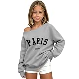 Mädchen Fleece-Hoodie mit Kontrastschultern, lockerer Pullover für den