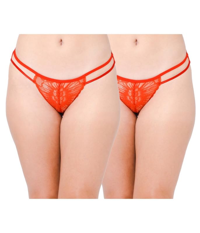 Image of Women's Thong Red Panty Pack of 2