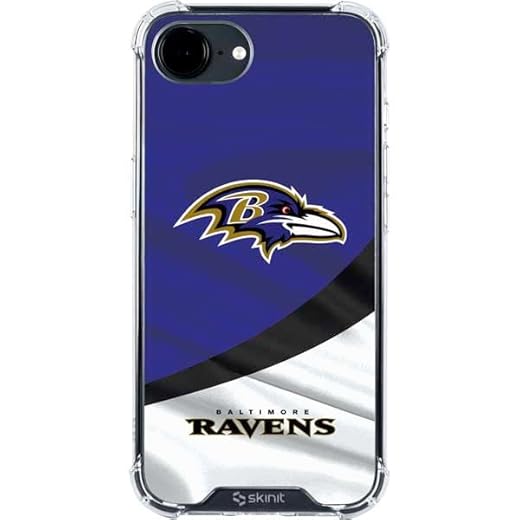 Skinit Clear Phone Case Compatible with iPhone 16e - Officially Licensed NFL Baltimore Ravens Design