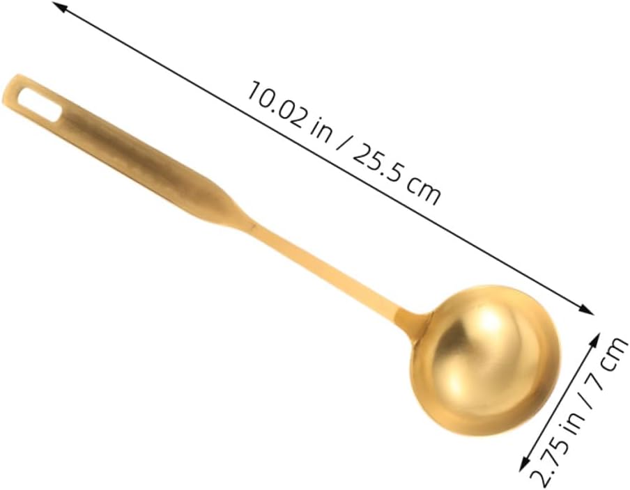 Golden Stainless Steel Soup Ladle 2pcs Thickened Heat Resistant