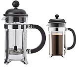Bodum CAFFETTIERA Kaffeebereiter (French Press System, Permanent Edelstahlfilter, 1,0 liters) & 1913-01 CAFFETTIERA Kaffeebereiter (French Press System, Permanent Edelstahlfilter, 0,35 liters)