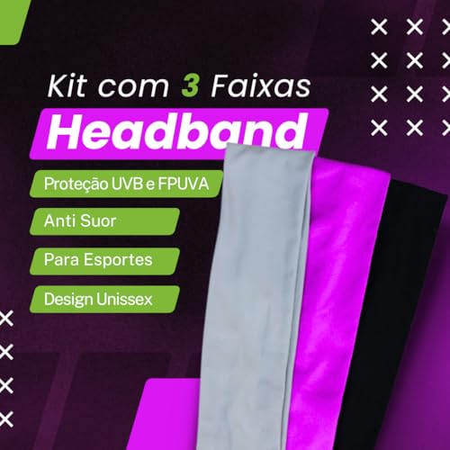 Quero & Preciso, 3 Faixa De Cabeça Esporte Corrida Academia Yoga Headband Bandana Turbante