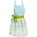 DII Women's Adjustable Cooking Apron Dress with Extra Long Ties, 31 x 28, - Aqua Daisy