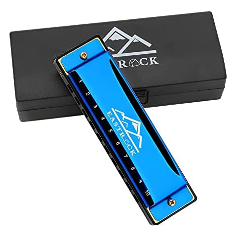 EastRock 10 Hole Harmonica with Case Cover