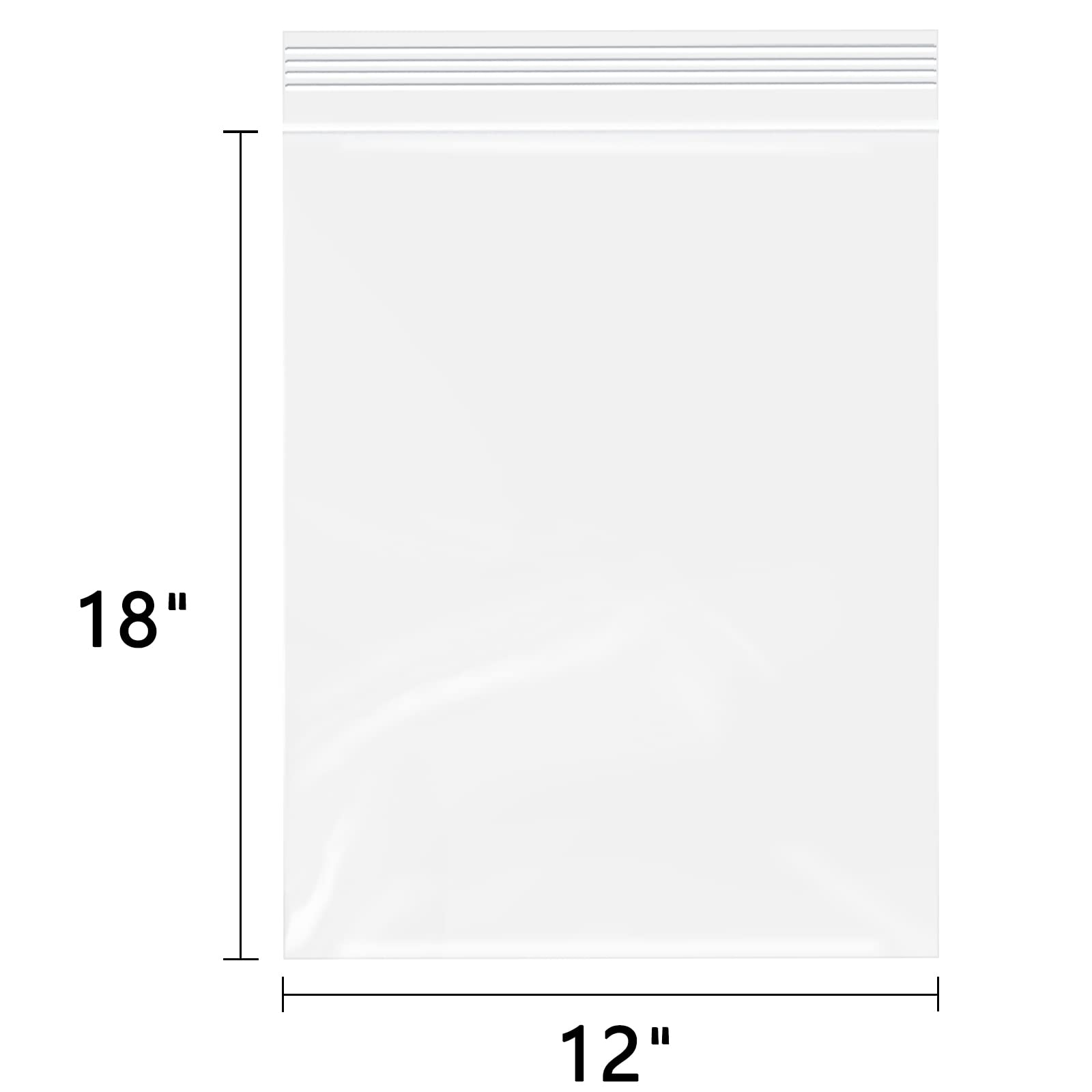 Bolsas grandes de plástico con cremallera de 12 x 18 pulgadas (500 unidades) - Bolsas transparentes con cremallera de 2 mil para impresiones, fotos, documentos, ropa, camisetas,
