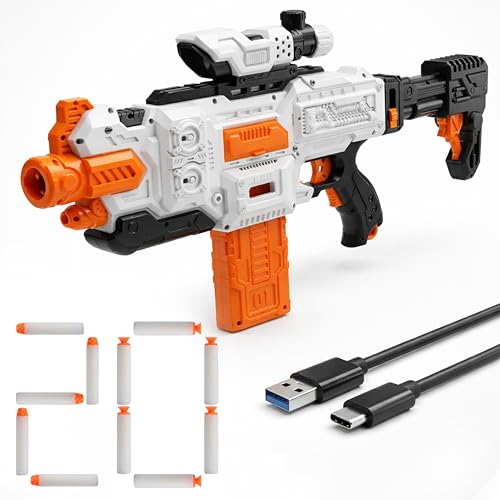 Image of Alpha Striker Electric Motorized Toy Gun with Scope, 20 Soft Darts, USB Type-C Rechargeable,Long Range 60ft+, 1-Hour Playtime, for Kids & Adults (8+), Made in India
