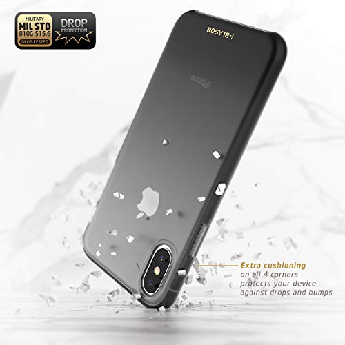 Image of i-blason omg series silicone case for iphone xs (2018) / iphone x (2017), slim liquid soft rubber protective case, 5.8 inch (black)
